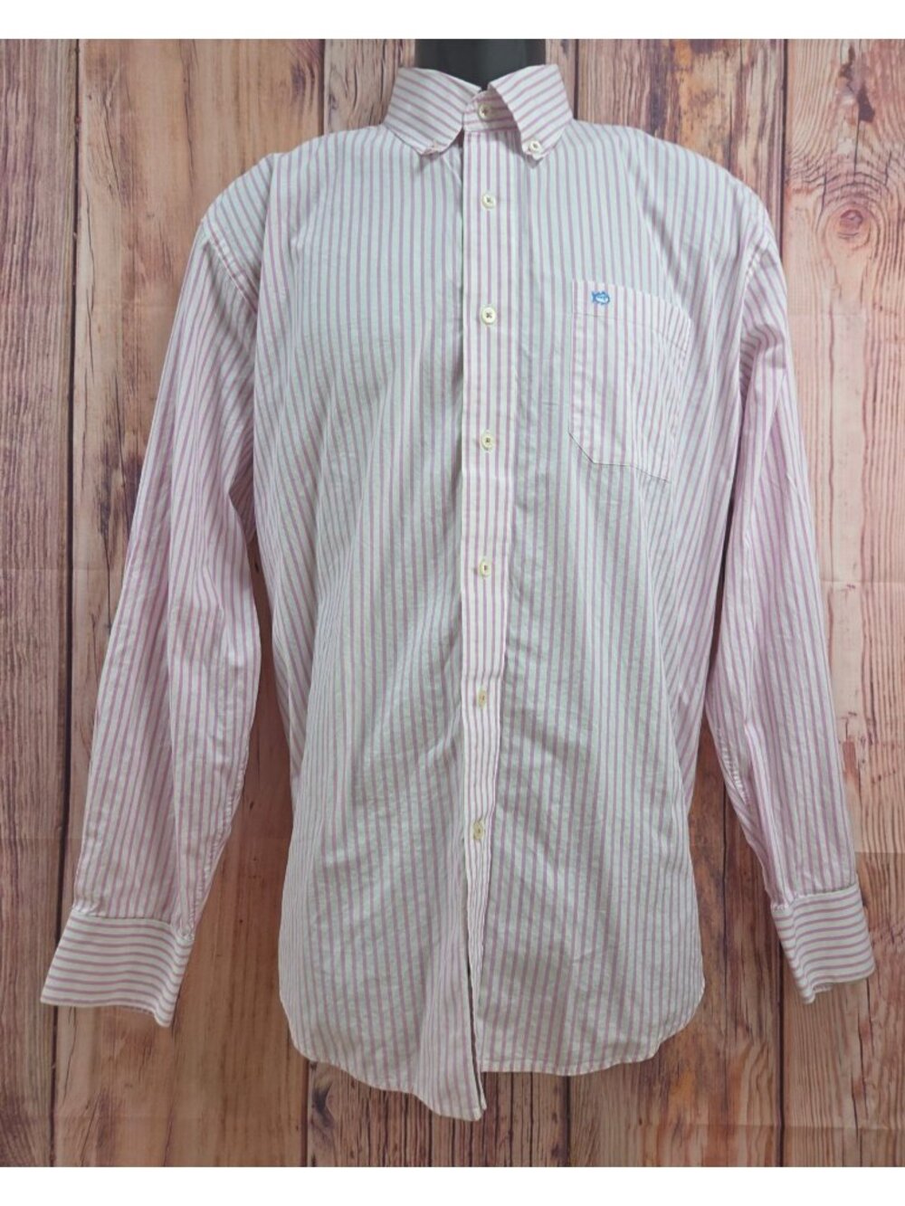 Southern Tide Mens Pink Striped Long Sleeve Shirt Large